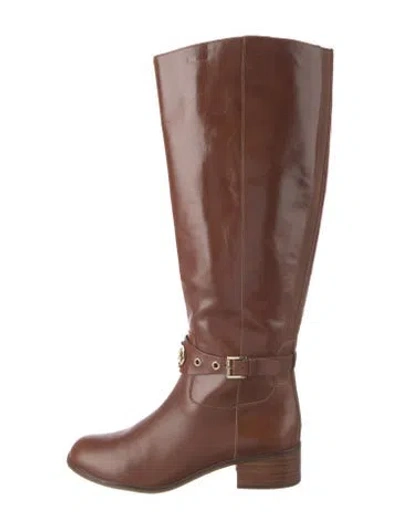 Pre-owned Michael Kors Leather Riding Boots In Brown