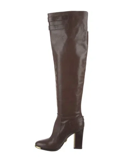 Pre-owned Michael Kors Leather Riding Boots In Brown