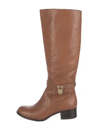 Pre-owned Michael Kors Leather Riding Boots In Brown