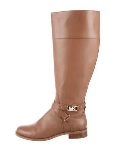 Pre-owned Michael Kors Leather Riding Boots In Brown