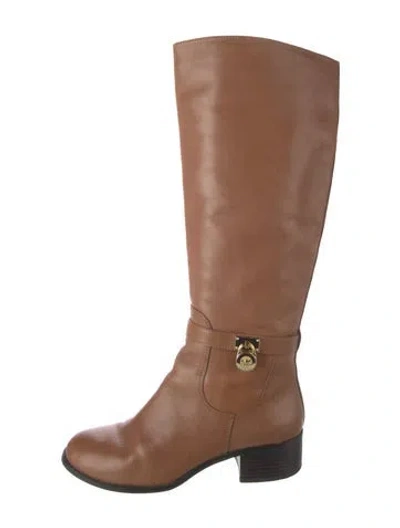 Pre-owned Michael Kors Leather Riding Boots In Neutrals