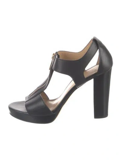 Pre-owned Michael Kors Leather Sandals In Black