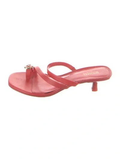 Pre-owned Michael Kors Leather Sandals In Pink