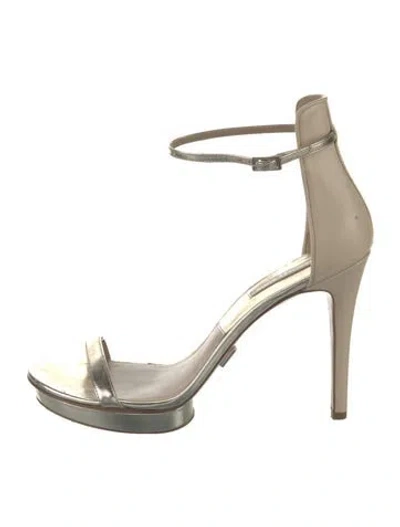 Pre-owned Michael Kors Leather Sandals In Silver