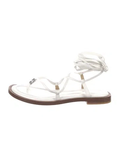 Pre-owned Michael Kors Leather Sandals In White