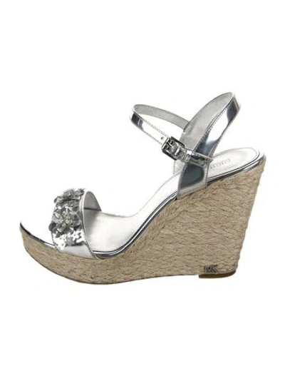 Pre-owned Michael Kors Leather Sequin Embellishments Espadrilles