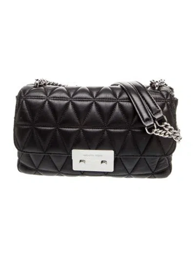 Pre-owned Michael Kors Leather Shoulder Bag In Black