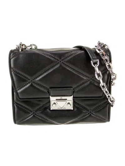 Pre-owned Michael Kors Leather Shoulder Bag In Black