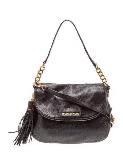 Pre-owned Michael Kors Leather Shoulder Bag In Black