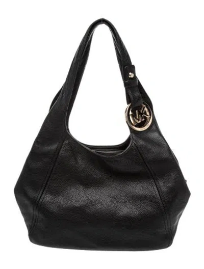 Pre-owned Michael Kors Leather Shoulder Bag In Black