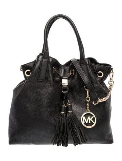 Pre-owned Michael Kors Leather Shoulder Bag In Black