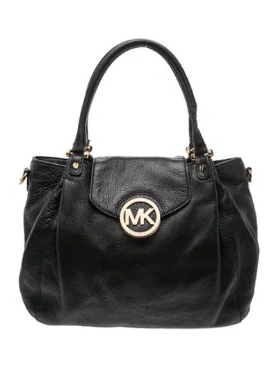 Pre-owned Michael Kors Leather Shoulder Bag In Black