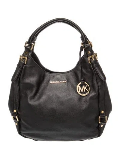 Pre-owned Michael Kors Leather Shoulder Bag In Black