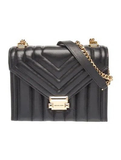Pre-owned Michael Kors Leather Shoulder Bag In Black