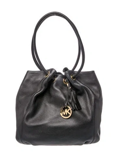Pre-owned Michael Kors Leather Shoulder Bag In Black