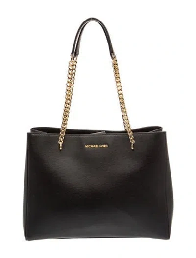 Pre-owned Michael Kors Leather Shoulder Bag In Black