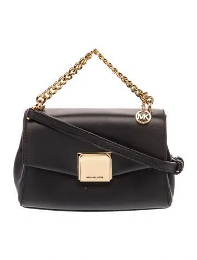 Pre-owned Michael Kors Leather Shoulder Bag In Black