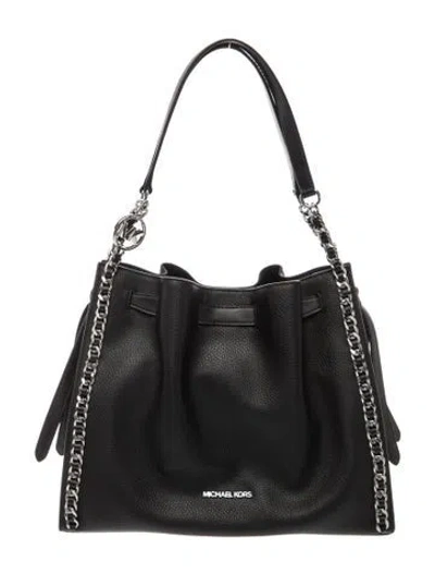 Pre-owned Michael Kors Leather Shoulder Bag In Black