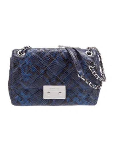 Pre-owned Michael Kors Leather Shoulder Bag In Blue