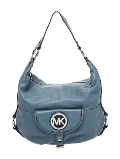 Pre-owned Michael Kors Leather Shoulder Bag In Blue