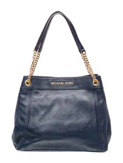 Pre-owned Michael Kors Leather Shoulder Bag In Blue