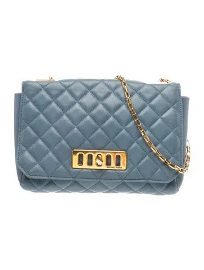 Pre-owned Michael Kors Leather Shoulder Bag In Blue
