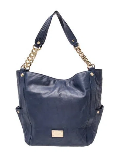 Pre-owned Michael Kors Leather Shoulder Bag In Blue