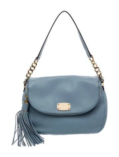 Pre-owned Michael Kors Leather Shoulder Bag In Blue