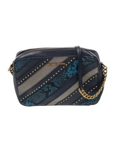 Pre-owned Michael Kors Leather Shoulder Bag In Blue