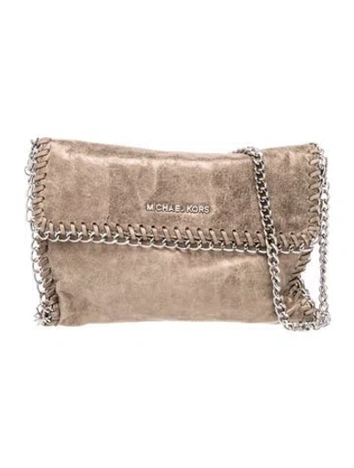Pre-owned Michael Kors Leather Shoulder Bag In Brown/metallic