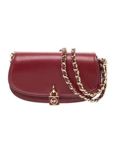 Pre-owned Michael Kors Leather Shoulder Bag In Burgundy