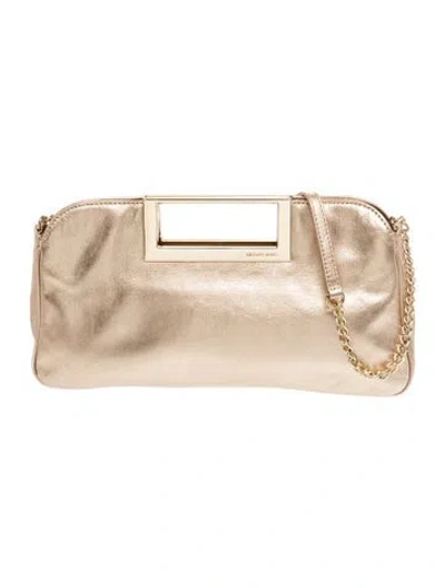 Pre-owned Michael Kors Leather Shoulder Bag In Gold