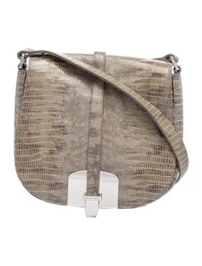 Pre-owned Michael Kors Leather Shoulder Bag In Gray