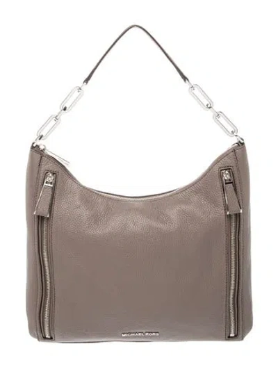 Pre-owned Michael Kors Leather Shoulder Bag In Gray