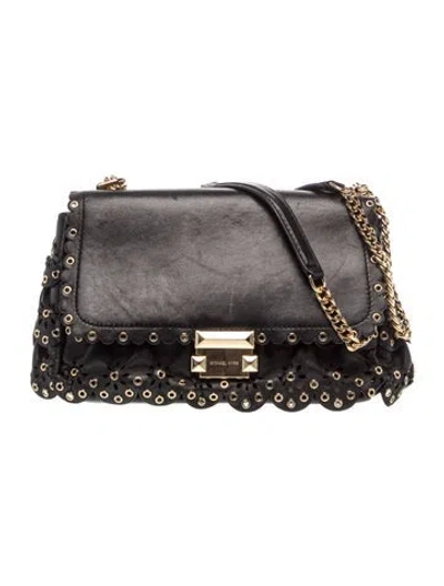 Pre-owned Michael Kors Leather Shoulder Bag In Gray