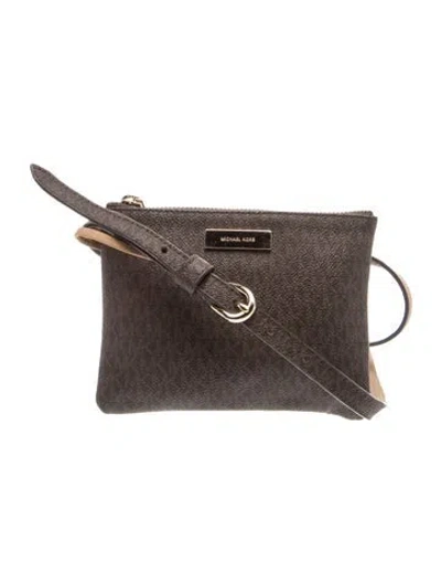 Pre-owned Michael Kors Leather Shoulder Bag In Gray