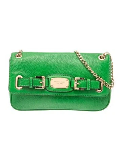 Pre-owned Michael Kors Leather Shoulder Bag In Green