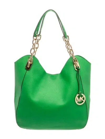 Pre-owned Michael Kors Leather Shoulder Bag In Green