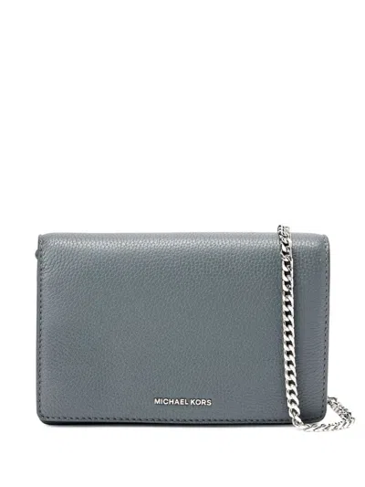 Michael Kors Leather Shoulder Bag In Grey