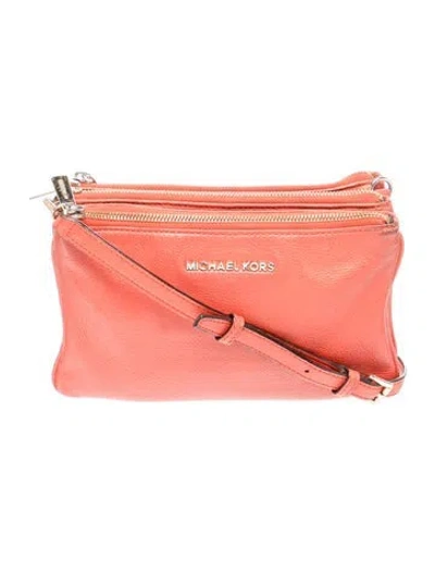 Pre-owned Michael Kors Leather Shoulder Bag In Orange