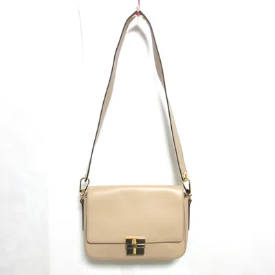 Pre-owned Michael Kors Leather Shoulder Bag () In Beige