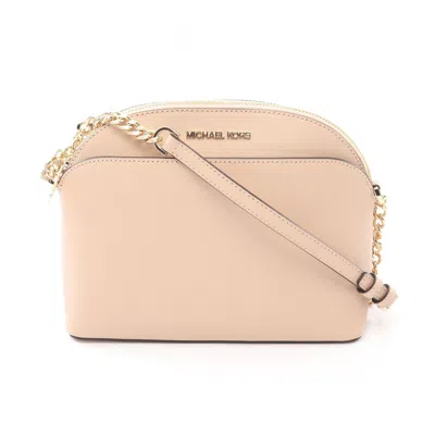 Pre-owned Michael Kors Leather Shoulder Bag () In Beige