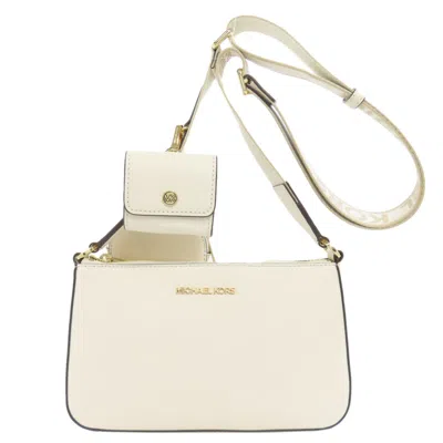 Pre-owned Michael Kors Leather Shoulder Bag () In White