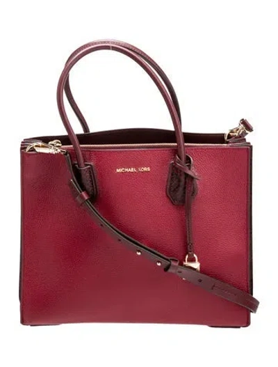 Pre-owned Michael Kors Leather Shoulder Bag In Purple