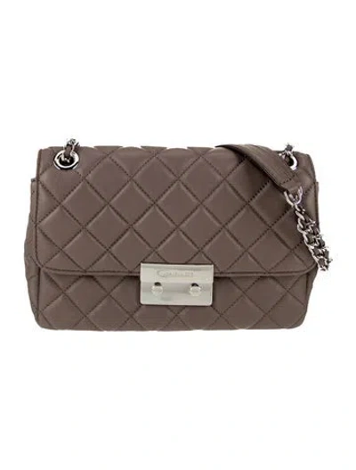 Pre-owned Michael Kors Leather Shoulder Bag In Purple