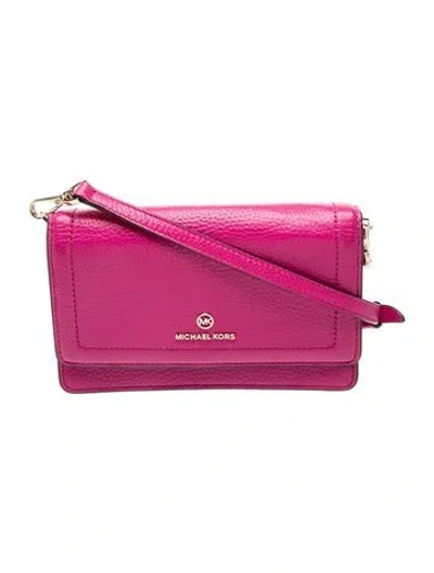 Pre-owned Michael Kors Leather Shoulder Bag In Purple
