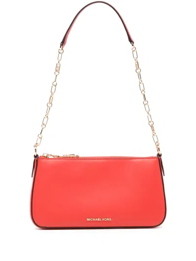 Michael Kors Leather Shoulder Bag In Red