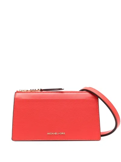 Michael Kors Leather Shoulder Bag In Red