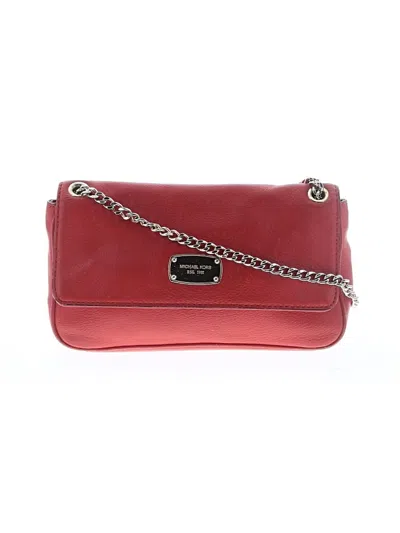 Pre-owned Michael Kors Leather Shoulder Bag In Red