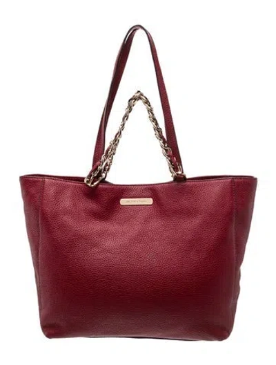 Pre-owned Michael Kors Leather Shoulder Bag In Red
